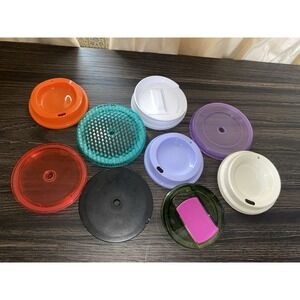 Mixed Lot Of Travel Cup Lids (lot Of 9) Some Starbucks Lids Only As Seen